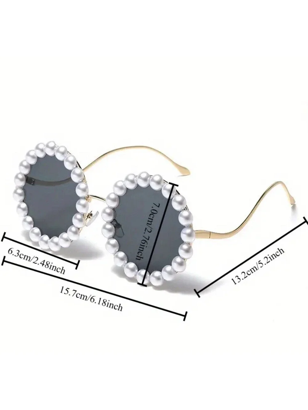 Beautiful Faux Pearl Embellished Sunglasses Two Lense Colors Aqua And Violet